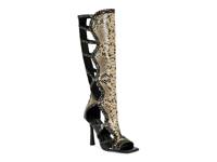 Indranihigh Boot Black/Taupe Snake Print view