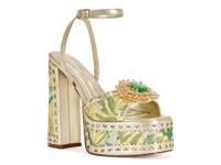 Wenda Platform Sandal Green/Gold view