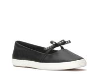 Square Toe Mini Bow Flat - Women's Black view