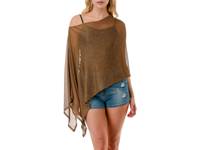 Metallic Mesh Women's Poncho Bronze Metallic view