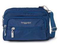 Triple Zip Crossbody Blue view
