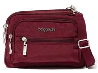 Triple Zip Crossbody Dark Cherry view