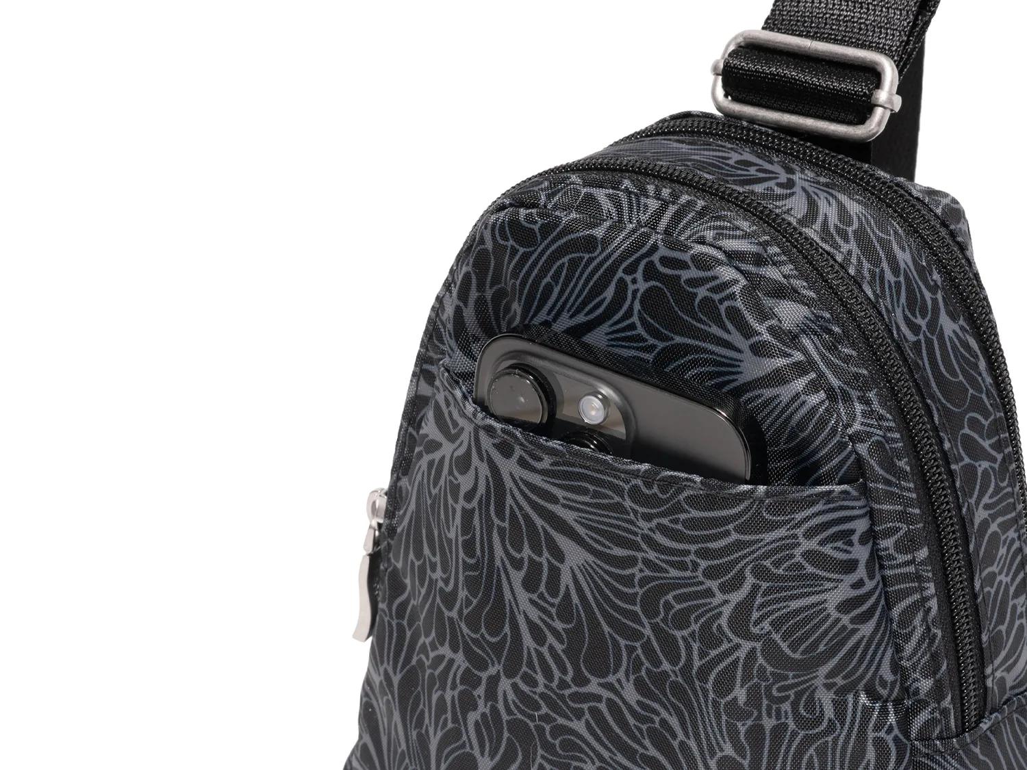 Double Zip Mini Sling Crossbody Bag