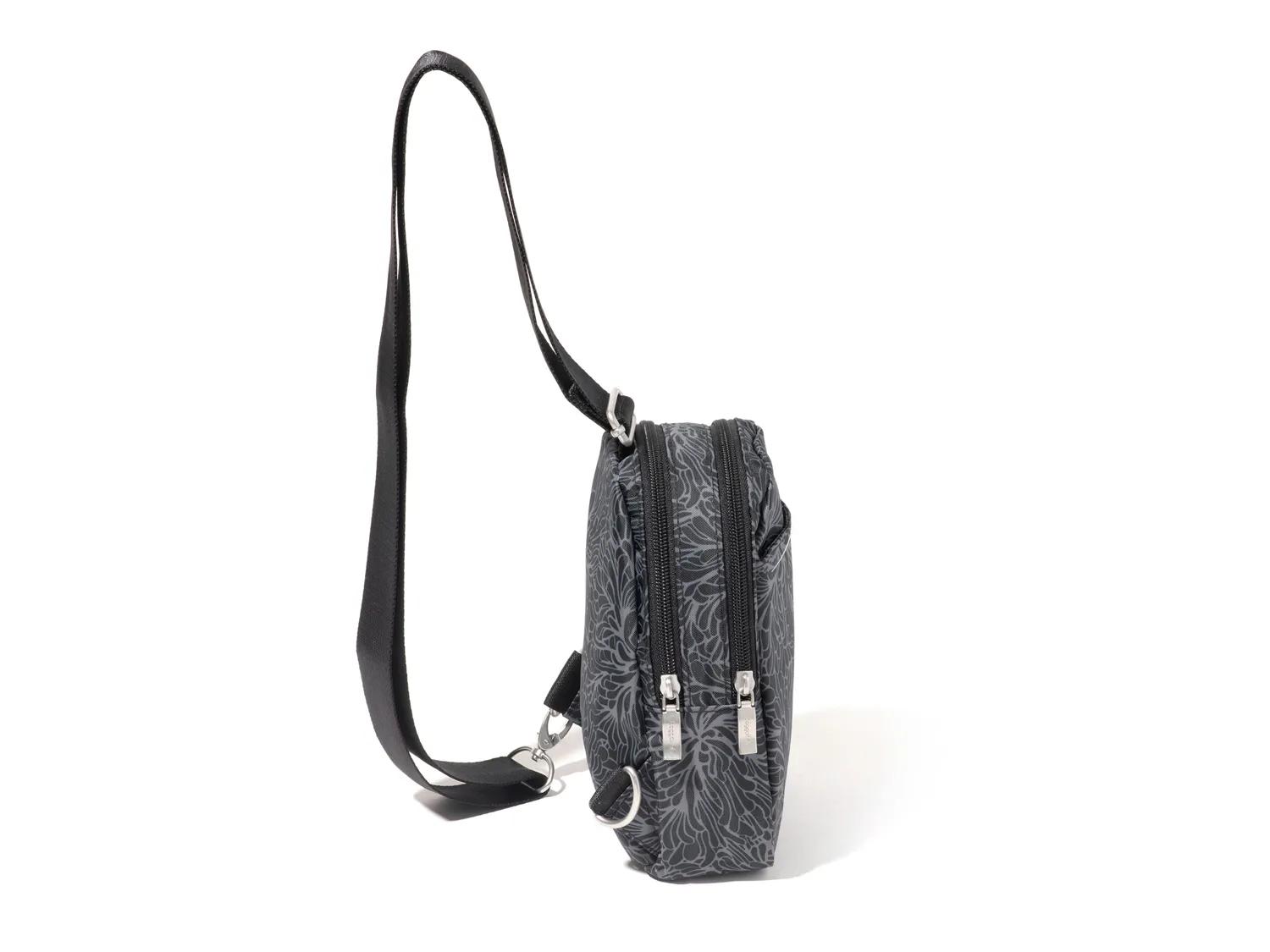 Double Zip Mini Sling Crossbody Bag