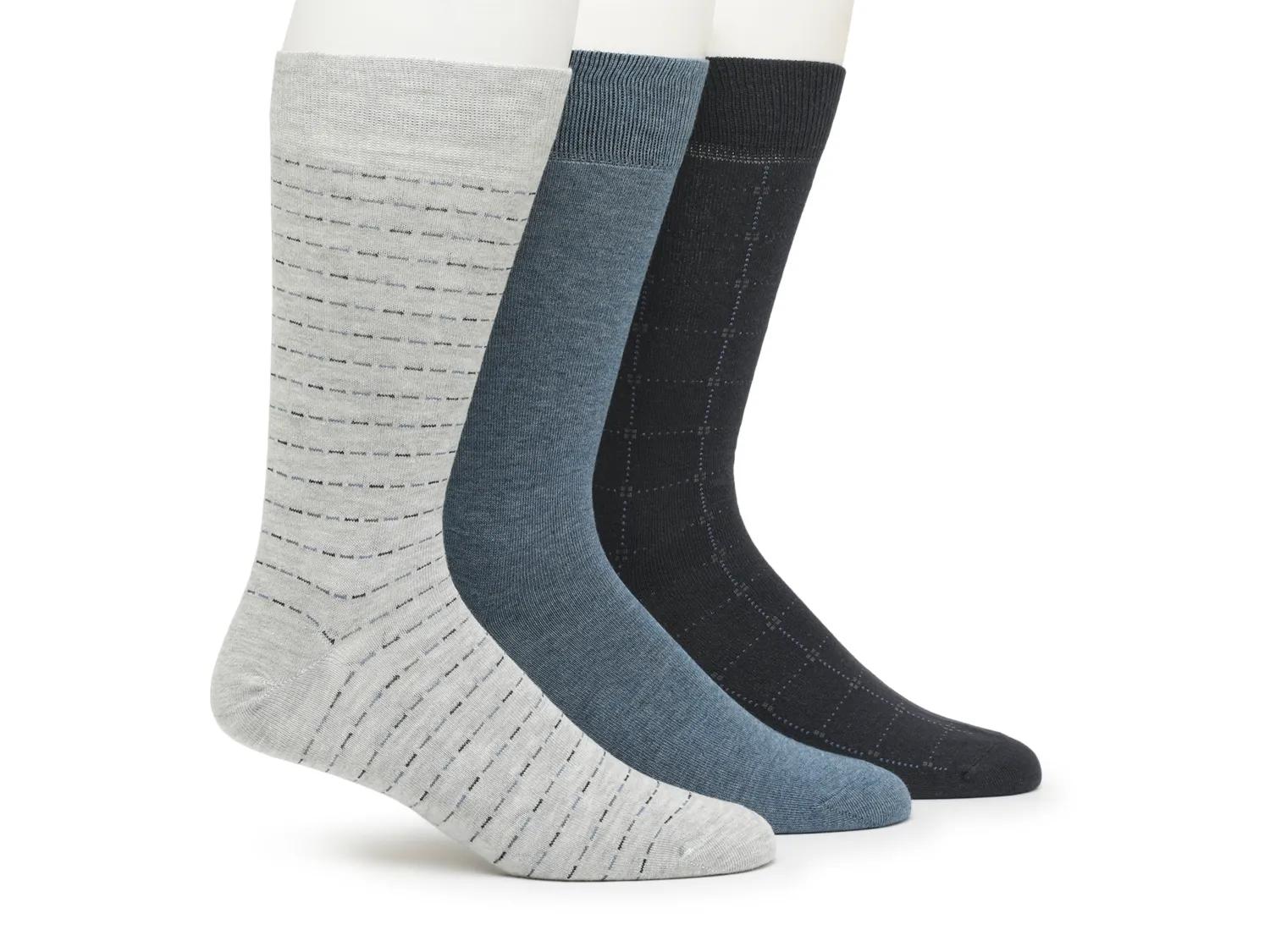 Cole Haan Plaid Dress Men's Crew Socks - 3 Pack - Free Shipping | DSW