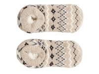 Geo Fairisle Women's Slipper Socks Tan view