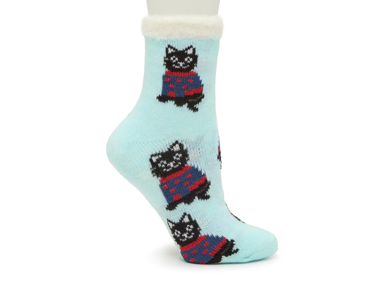 Fireside Cat Sweater Crew Socks In Multicolor