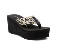 Crush Wedge Sandal Off White/Black Leopard Print view