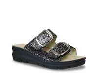 Mosaic II Wedge Sandal Black Leather view