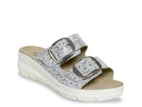 Mosaic II Wedge Sandal Silver Leather view