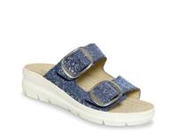 Mosaic II Wedge Sandal Blue Denim Leather view
