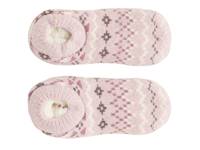 Geo Fairisle Women's Slipper Socks Light Pink view