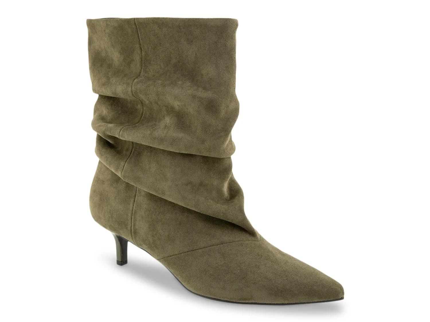 BCBG Dalles Bootie | Women's | Olive Green | Size 6 | Boots | Kitten | Slouch