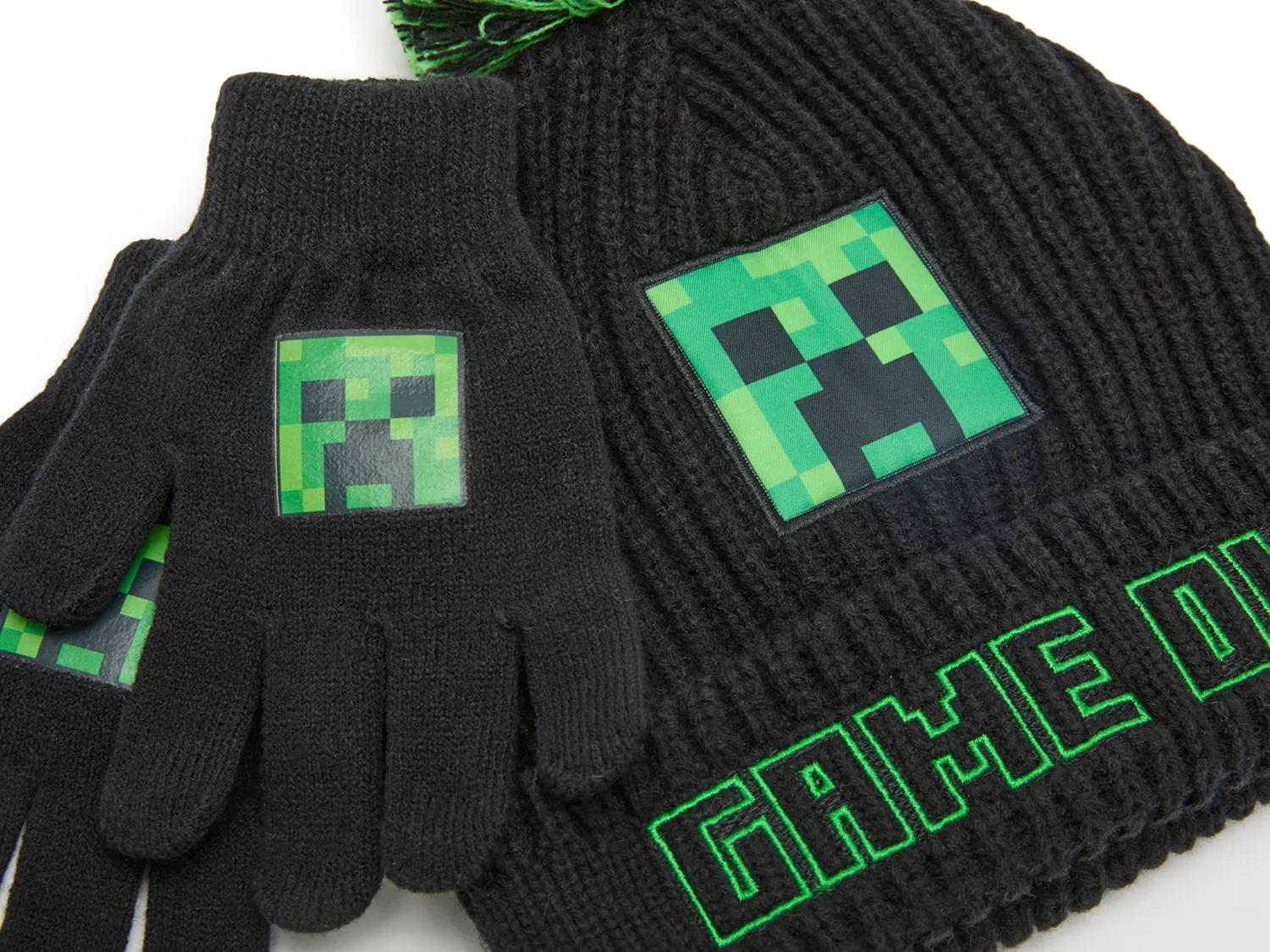 Minecraft Beanie & Glove Set
