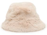 Faux Fur Bucket Hat Beige view