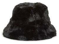 Faux Fur Bucket Hat Black view
