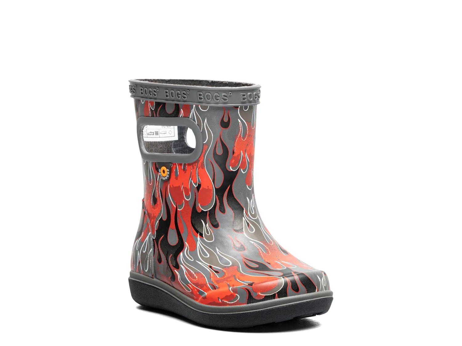 Bogs Skipper Ii Fire Flame Rain Boot Kids' In Grey/multicolor