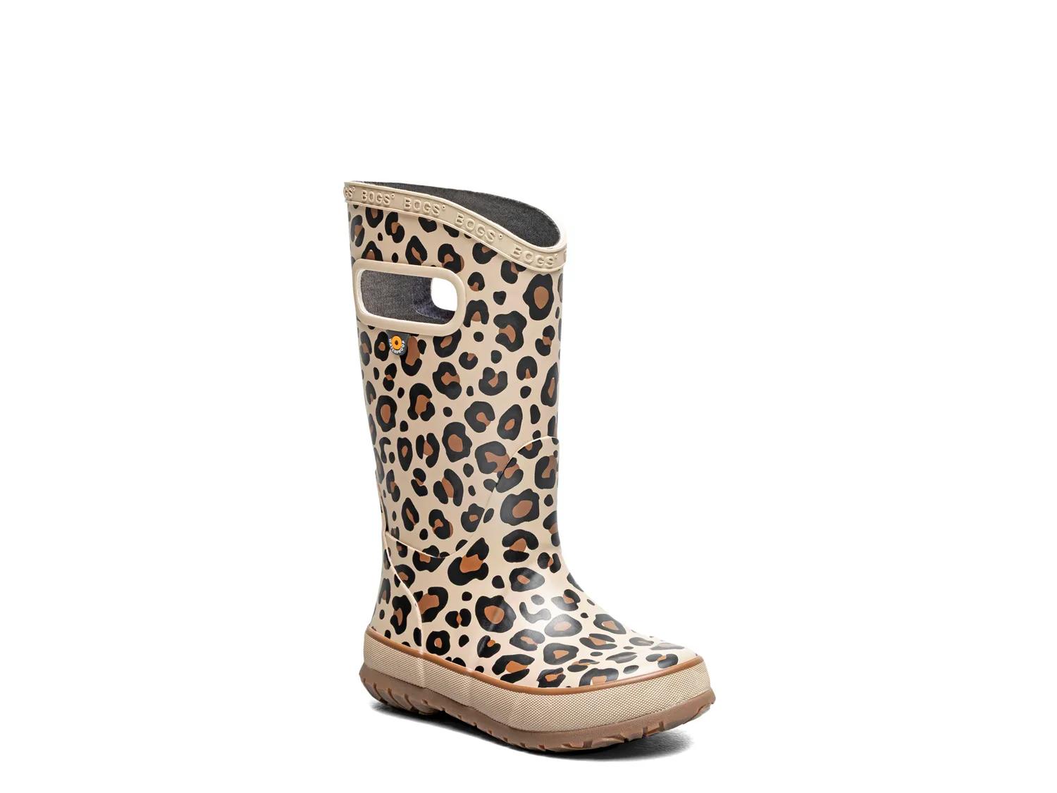 Bogs Leopard Rain Boot Kids' In Taupe Leopard Print