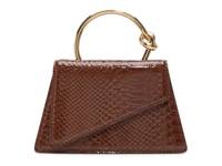 Aellax Mini Satchel Dark Brown Croc Print view