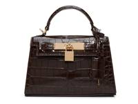 Sandyzz Mini Satchel Dark Brown Croc Print view