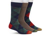 Holiday Plaid Men's Crew Socks - 3 Pack Multicolor view