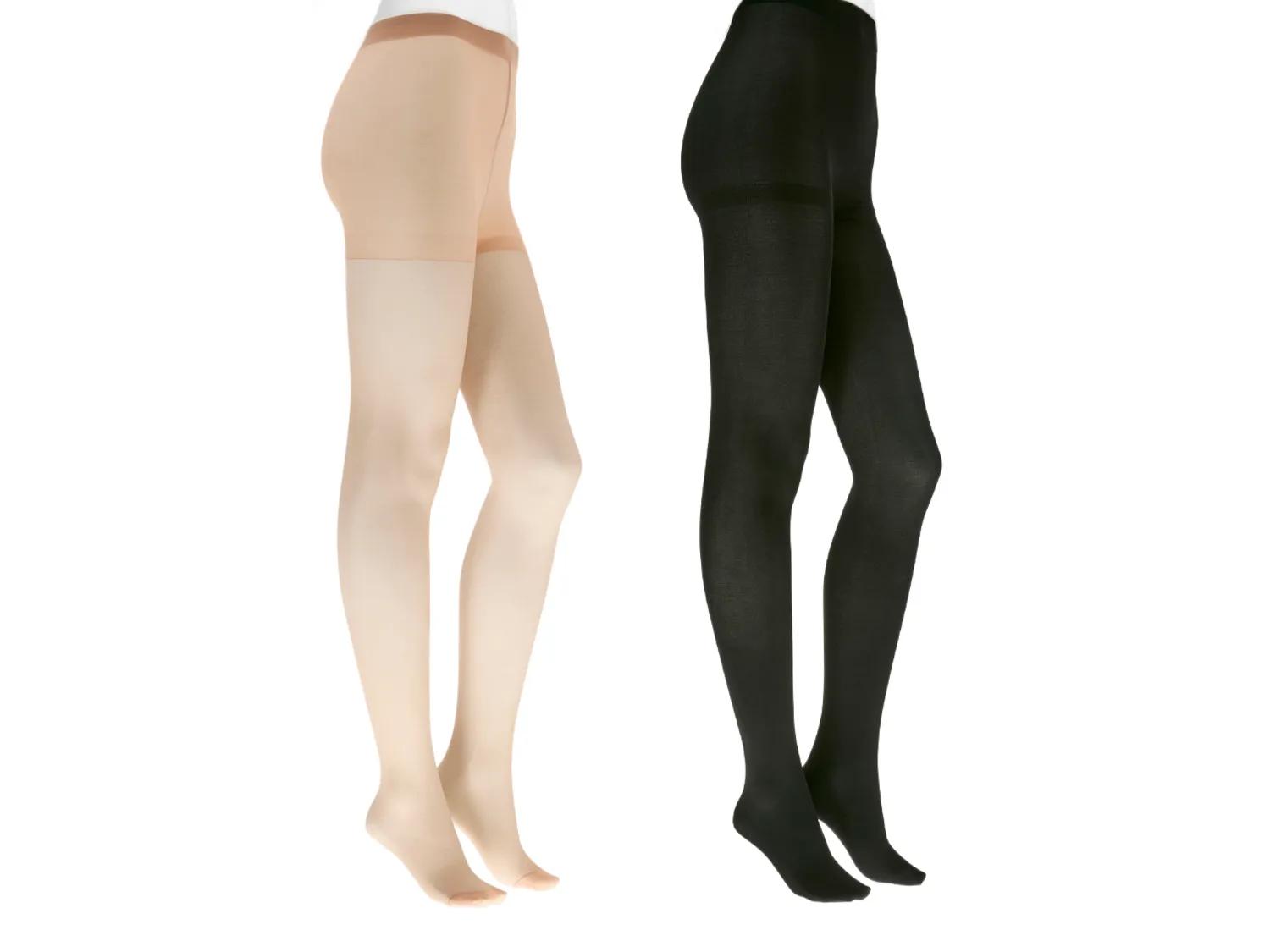 Steve Madden Lurex Tights 2 Pack | Women's | Beige/Black | Size S/M | Tights