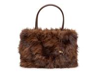 Faux Fur Tote Brown Leopard Print view