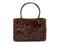 Faux Fur Tote Brown Leopard Print view