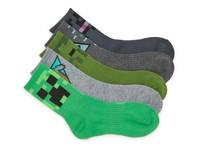 Minecraft Survive Kids' Crew Socks - 5 Pack Multicolor view