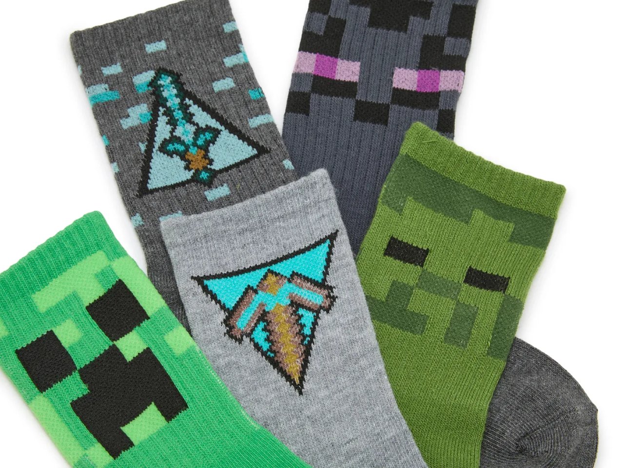 Minecraft Survive Kids' Crew Socks - 5 Pack