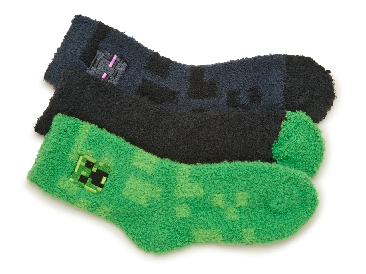 Minecraft Cozy Kids' Crew Socks - 3 Pack