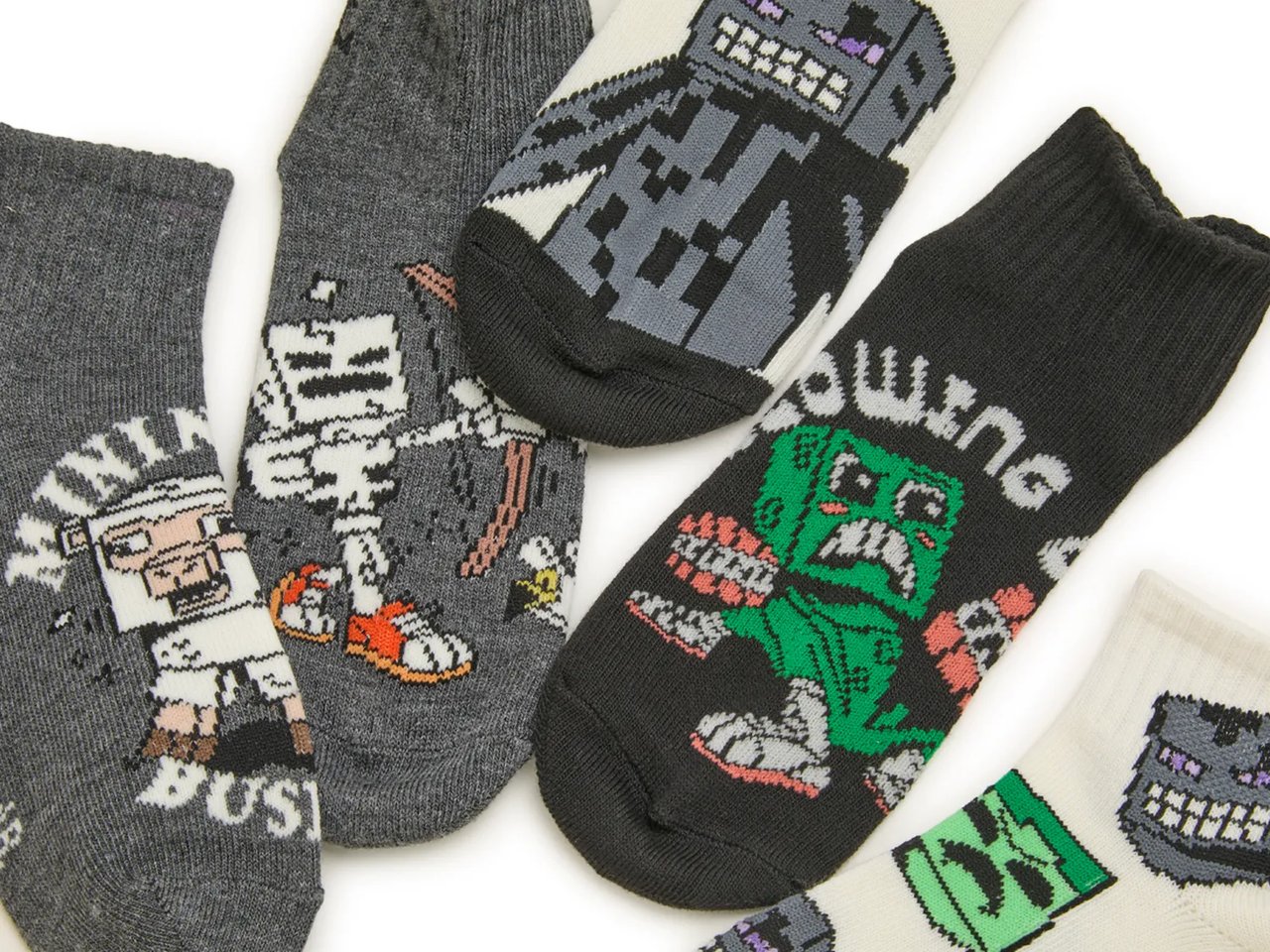 Minecarft  Kids' Quarter Ankle Socks - 5 Pack