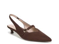 Grayson Pump Dark Chocolate Brown Fabric view