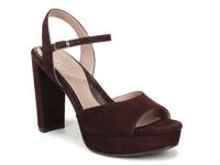 Marigold Platform Sandal Wine Red Suede view