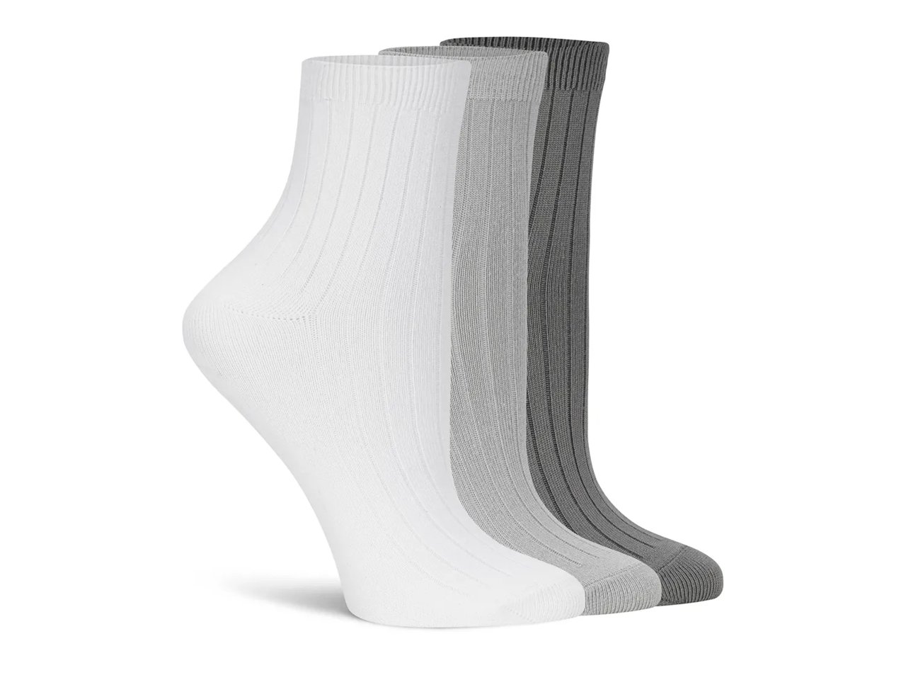 Powder Rib Women's Ankle Socks - 3 Pack