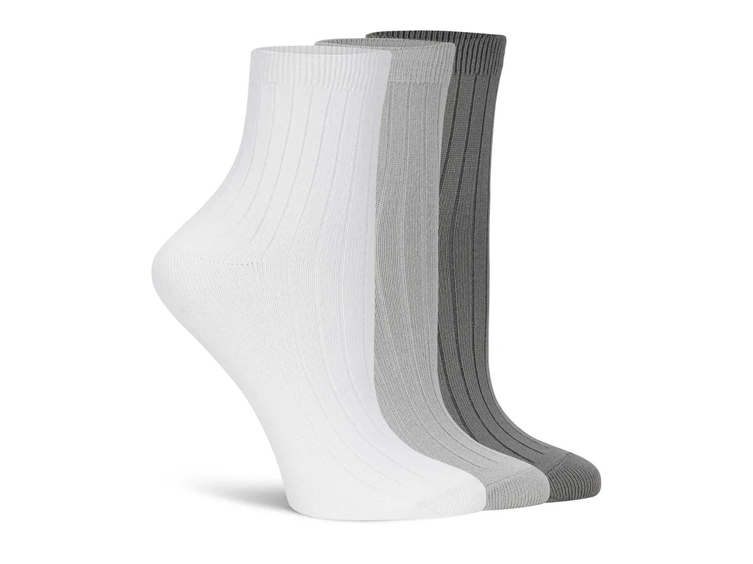 Powder Rib Women's Ankle Socks - 3 Pack