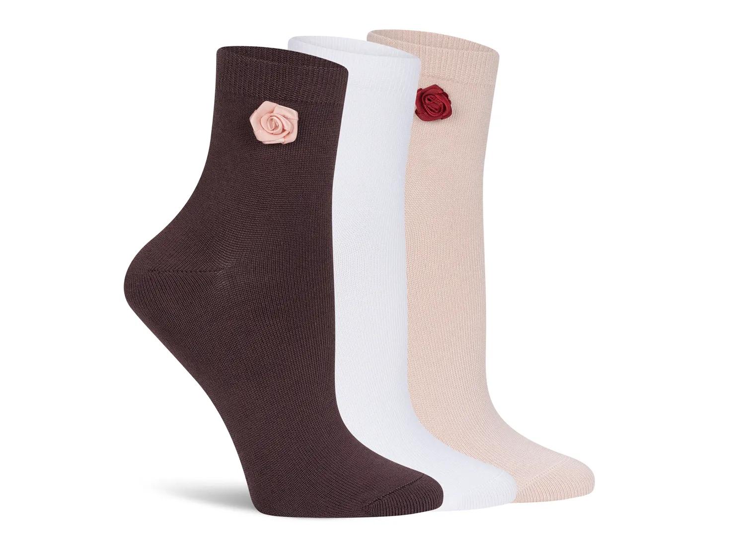 Lemon Powder Rosy Quarter Socks 3 Pack In Rose Pink