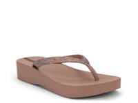 Mesh Chic Wedge Flip Flop Brown/Bronze view