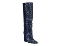 Gianna Wedge Boot Denim Blue Snake Print view