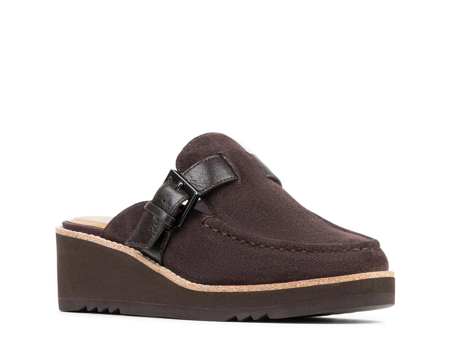 Donald Pliner Elvesa Wedge Mule | Women's | Dark Brown Suede | Size 7.5 | Clogs | Wedge