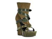 Rothko Platform Wedge Sandal Olive Green view