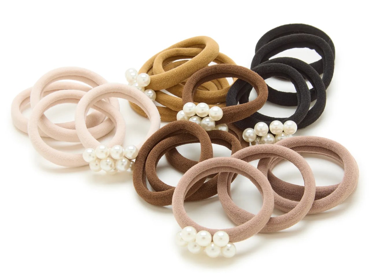 Faux Pearl Hair Tie Set - 20 Pack