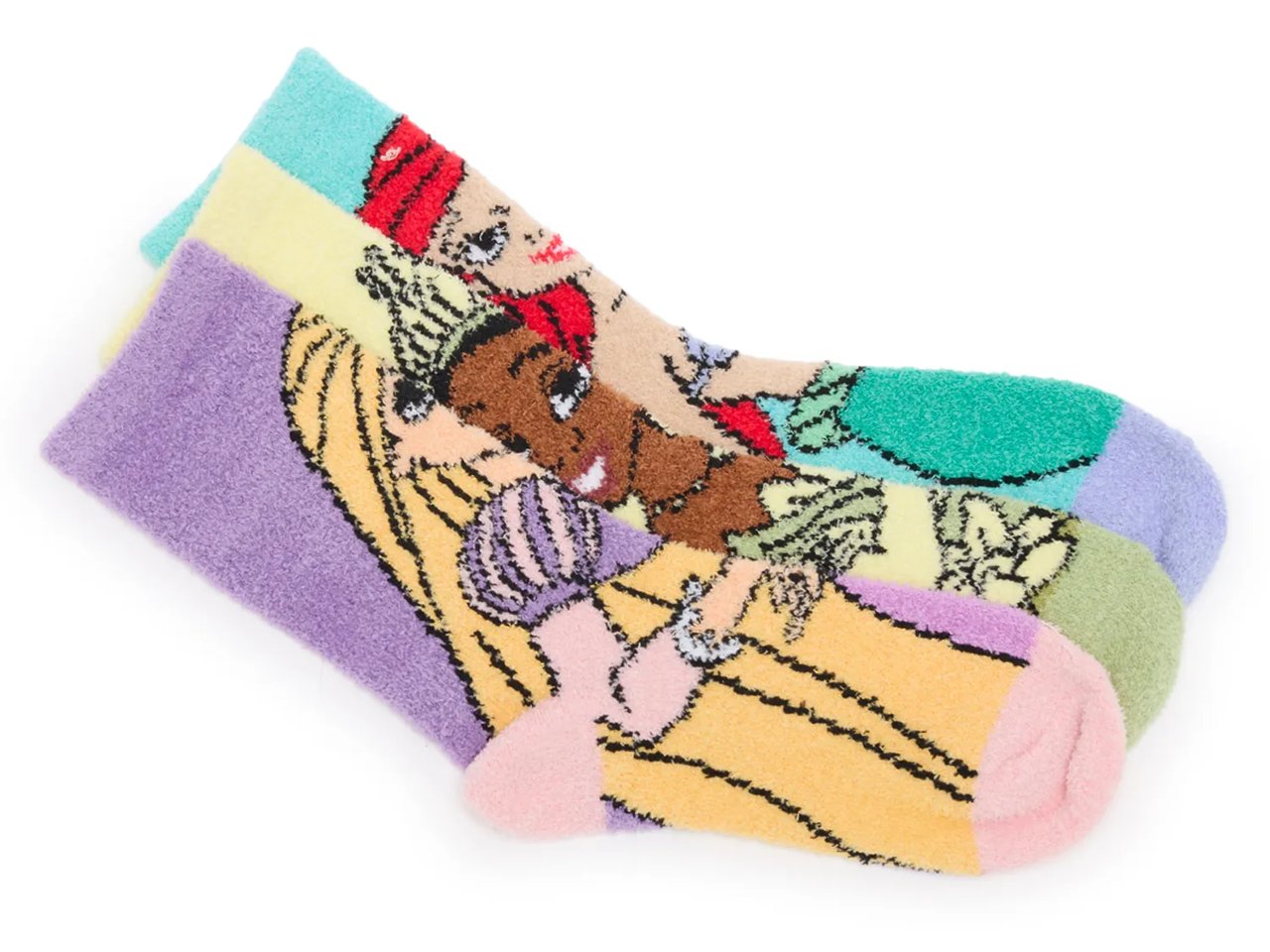 Disney Princess Kids' Crew Socks - 3 Pack