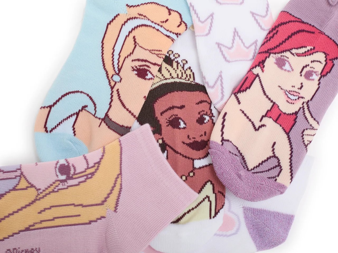 Disney Princess Kids' No Show Socks - 6 Pack