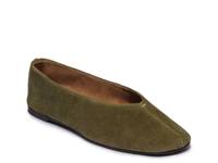 Meredith Flat Dark Olive Green Suede view