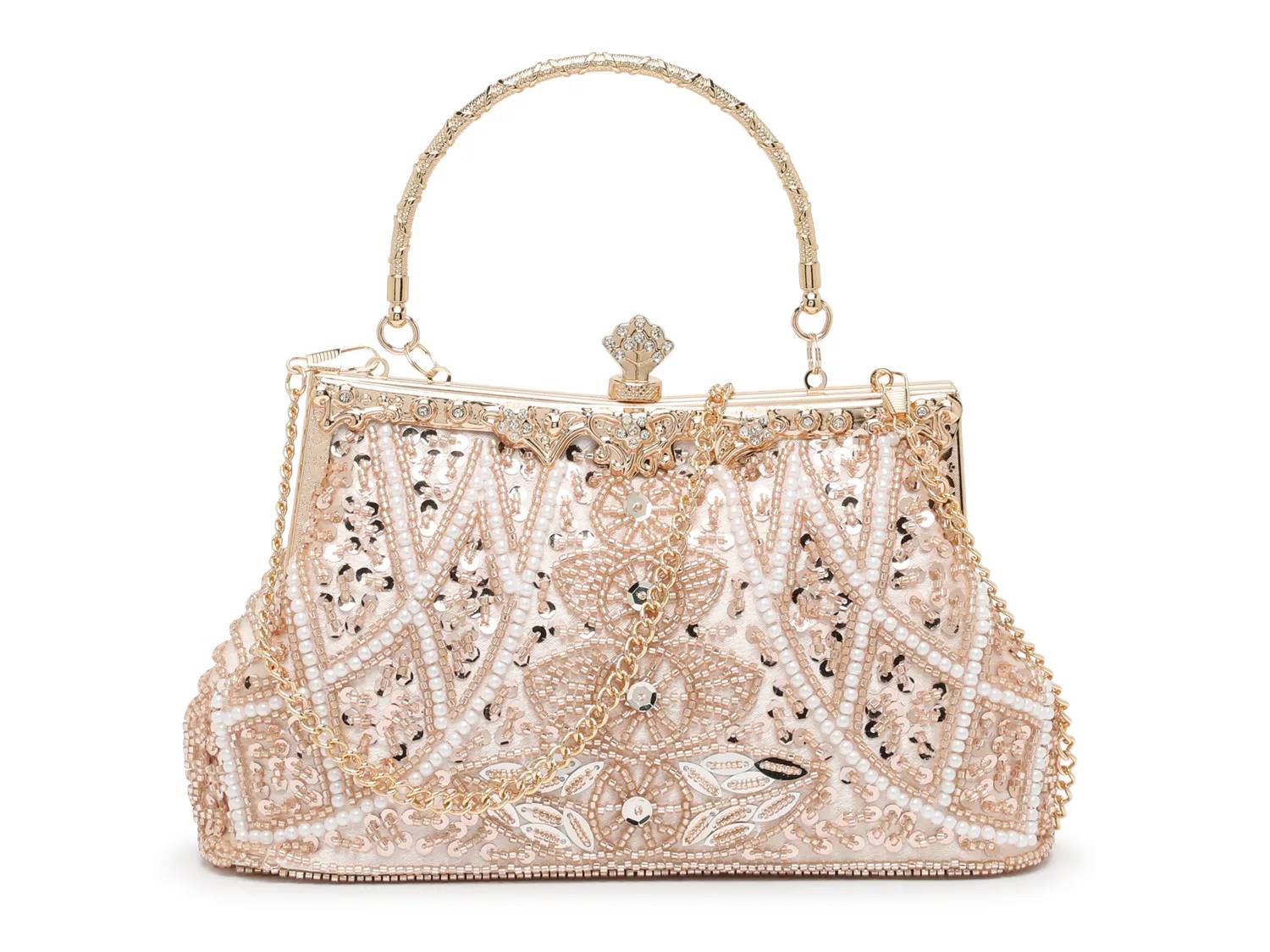 Embellished Top Handle Clutch