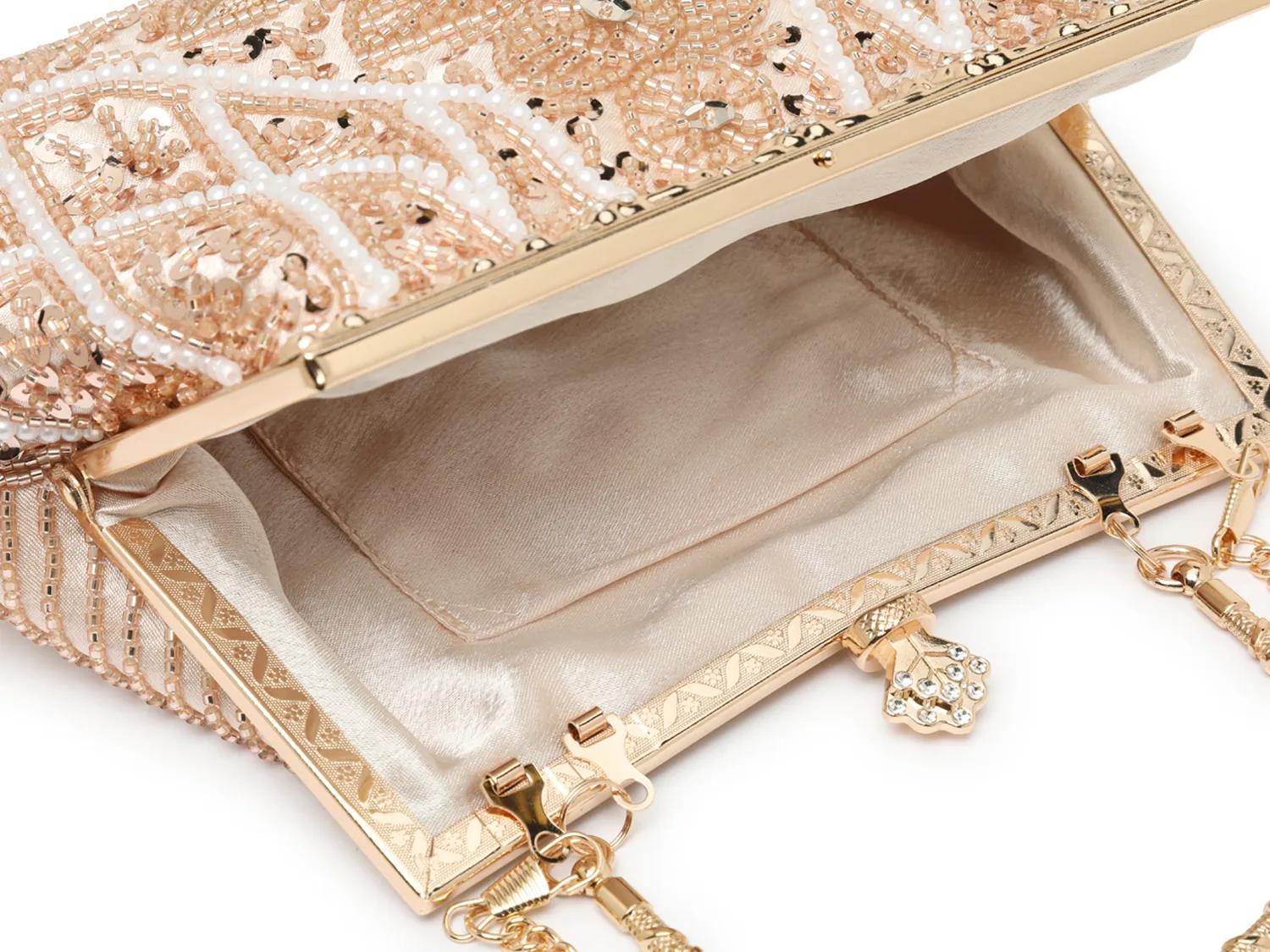 Embellished Top Handle Clutch