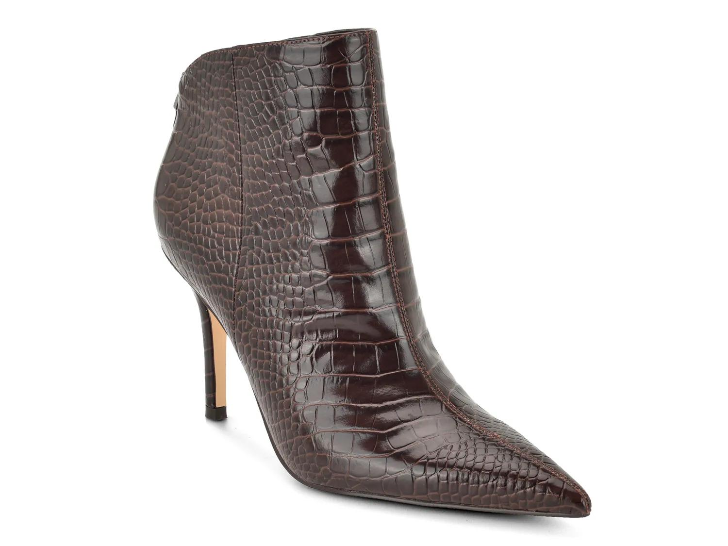 Nine West Gesabel Bootie | Women's | Dark Brown Croc Print | Size 12 | Boots