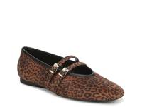 Crista Mary Jane Flat Brown Leopard Print Fabric view
