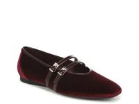 Crista Mary Jane Flat Wine Red Velvet view